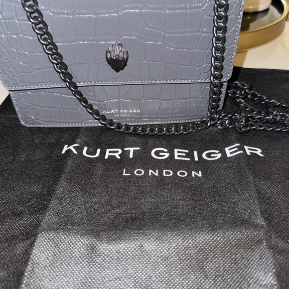 Kurt Geiger Charcoal Croc-Embossed Crossbody Bag - Picture 2 of 5